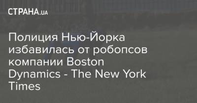 Джон Миллер - Полиция Нью-Йорка избавилась от робопсов компании Boston Dynamics - The New York Times - strana.ua - США - New York - Нью-Йорк - Нью-Йорк - Boston - New York