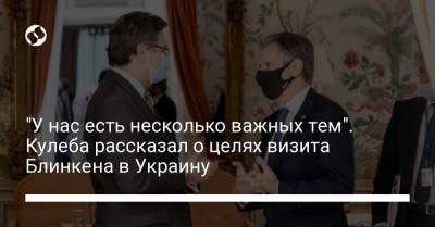 Энтони Блинкен - Дмитрий Кулеба - "У нас есть несколько важных тем". Кулеба рассказал о целях визита Блинкена в Украину - liga.net