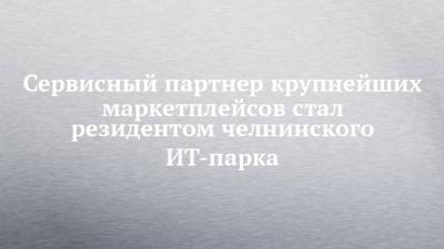 Сервисный партнер крупнейших маркетплейсов стал резидентом челнинского ИТ-парка - chelny-izvest.ru - Набережные Челны