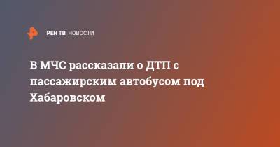 В МЧС рассказали о ДТП с пассажирским автобусом под Хабаровском - ren.tv - Хабаровск - район Нанайский