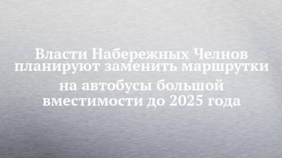 Наиль Магдеев - Илья Зуев - Власти Набережных Челнов планируют заменить маршрутки на автобусы большой вместимости до 2025 года - chelny-izvest.ru - Москва - Набережные Челны