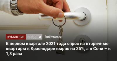 В первом квартале 2021 года спрос на вторичные квартиры в Краснодаре вырос на 35%, а в Сочи – в 1,8 раза - kubnews.ru - Сочи - Краснодарский край - Краснодар