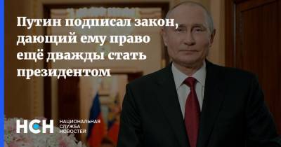 Владимир Путин - Путин подписал закон, дающий ему право ещё дважды стать президентом - nsn.fm - Конституция