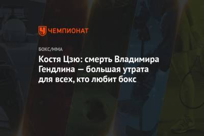 Константин Цзю - Костя Цзю: смерть Владимира Гендлина — большая утрата для всех, кто любит бокс - championat.com