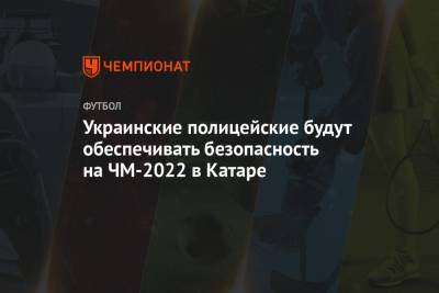 Владимир Зеленский - Украинские полицейские будут обеспечивать безопасность на ЧМ-2022 в Катаре - championat.com - Катар