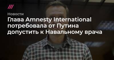 Владимир Путин - Алексей Навальный - Аньес Калламар - Денис Каминев - Глава Amnesty International потребовала от Путина допустить к Навальному врача - tvrain.ru