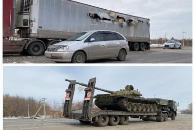 Появилось видео «нападения» танка на фуру под Новосибирском - novos.mk.ru - Новосибирск
