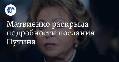 Владимир Путин - Дмитрий Песков - Валентин Матвиенко - Матвиенко раскрыла подробности послания Путина - ura.news