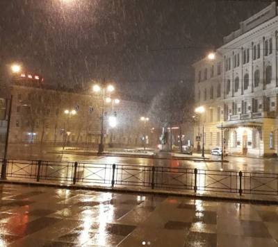 Петербуржцы делятся в соцсетях фото весеннего снегопада - neva.today - Санкт-Петербург