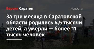 За три месяца в Саратовской области родились 4,5 тысячи детей, а умерли — более 11 тысяч человек - nversia.ru - Саратовская обл.