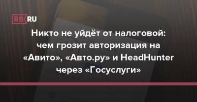 Никто не уйдёт от налоговой: чем грозит авторизация на «Авито», «Авто.ру» и HeadHunter через «Госуслуги» - rb.ru - Россия
