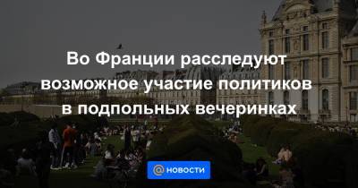 Во Франции расследуют возможное участие политиков в подпольных вечеринках - news.mail.ru - Париж