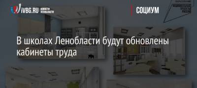 В школах Ленобласти будут обновлены кабинеты труда - ivbg.ru - Ленинградская обл.