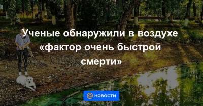Ученые обнаружили в воздухе «фактор очень быстрой смерти» - news.mail.ru - Канада