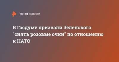 Владимир Зеленский - Йенс Столтенберг - Руслан Бальбек - В Госдуме призвали Зеленского "снять розовые очки" по отношению к НАТО - ren.tv - Украина - Англия