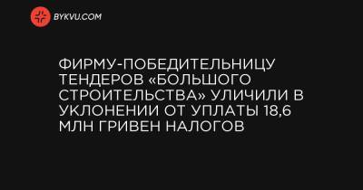 Фирму-победительницу тендеров «Большого строительства» уличили в уклонении от уплаты 18,6 млн гривен налогов - bykvu.com - Киев