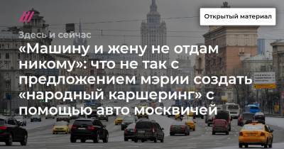 «Машину и жену не отдам никому»: что не так с предложением мэрии создать «народный каршеринг» с помощью авто москвичей - tvrain.ru