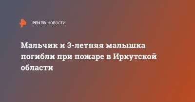 Мальчик и 3-летняя малышка погибли при пожаре в Иркутской области - ren.tv - Иркутская обл.