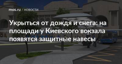 Петр Бирюков - Укрыться от дождя и снега: на площади у Киевского вокзала появятся защитные навесы - mos.ru - Москва - Благоустройство