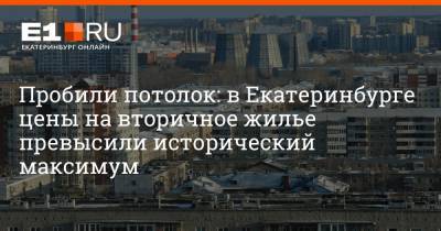Артем Устюжанин - Пробили потолок: в Екатеринбурге цены на вторичное жилье превысили исторический максимум - e1.ru - Екатеринбург - Уральск