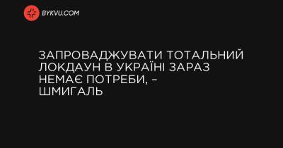 Денис Шмигаль - Запроваджувати тотальний локдаун в Україні зараз немає потреби, – Шмигаль - bykvu.com - Украина