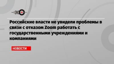 Сергей Кравцов - Российские власти не увидели проблемы в связи с отказом Zoom работать с государственными учреждениями и компаниями - echo.msk.ru
