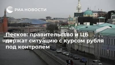 Дмитрий Песков - Песков: правительство и ЦБ держат ситуацию с курсом рубля под контролем - ria.ru - Москва - Россия
