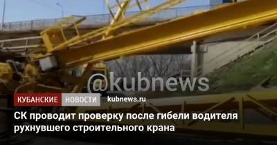 СК проводит проверку после гибели водителя рухнувшего строительного крана - kubnews.ru - Краснодарский край - Краснодар - Следственный Комитет