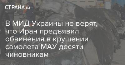 Евгений Енин - В МИД Украины не верят, что Иран предъявил обвинения в крушении самолета МАУ десяти чиновникам - strana.ua - Иран - Тегеран