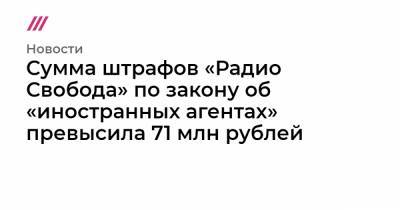 Сумма штрафов «Радио Свобода» по закону об «иностранных агентах» превысила 71 млн рублей - tvrain.ru - Москва - Тверь