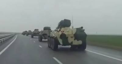 Рядом с границей Украины зафиксировали передвижение колоны БТРов (видео) - focus.ua - Крым - Ростов-На-Дону - Ростовская обл.