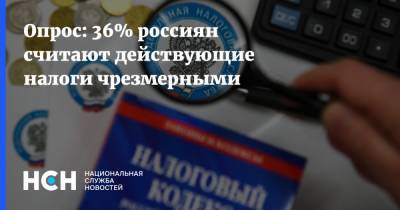 Опрос: 36% россиян считают действующие налоги чрезмерными - nsn.fm