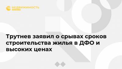 Юрий Трутнев - Трутнев заявил о срывах сроков строительства жилья в ДФО и высоких ценах - realty.ria.ru - Россия - Чукотка - Петропавловск-Камчатский - окр. Дальневосточный - Дальний Восток