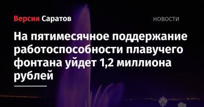 На пятимесячное поддержание работоспособности плавучего фонтана уйдет 1,2 миллиона рублей - nversia.ru
