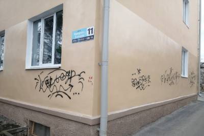 Уличные художества: в Петрозаводске разрисовали фасад дома, покрашенного в 2020 - karel.mk.ru - Петрозаводск - республика Карелия