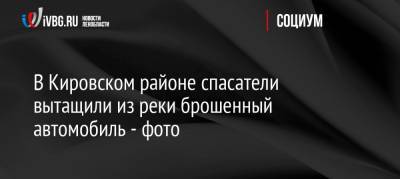 В Кировском районе спасатели вытащили из реки брошенный автомобиль — фото - ivbg.ru - Ленинградская обл. - р-н Кировский - Кировск