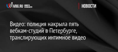 Видео: полиция накрыла пять вебкам-студий в Петербурге, транслирующих интимное видео - ivbg.ru - Ленинградская обл. - Санкт-Петербург - Петербург