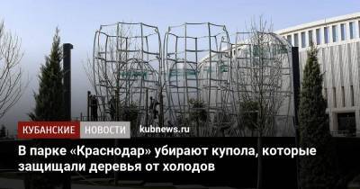 В парке «Краснодар» убирают купола, которые защищали деревья от холодов - kubnews.ru - Краснодарский край - Краснодар