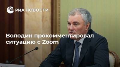 Вячеслав Володин - Володин прокомментировал ситуацию с Zoom - ria.ru - Москва