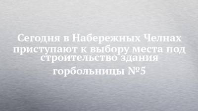 Наиль Магдеев - В Набережных Челнах приступают к выбору места под строительство здания горбольницы №5 - chelny-izvest.ru - Набережные Челны