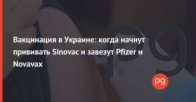 Максим Степанов - Вакцинация в Украине: когда начнут прививать Sinovac и завезут Pfizer и Novavax - thepage.ua - Украина