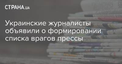 Украинские журналисты объявили о формировании списка врагов прессы - strana.ua
