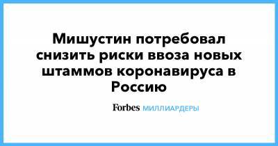 Михаил Мишустин - Мишустин потребовал снизить риски ввоза новых штаммов коронавируса в Россию - forbes.ru - Турция