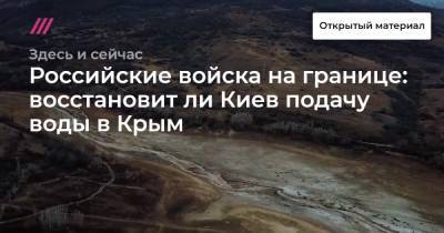 Владимир Константинов - Российские войска на границе: восстановит ли Киев подачу воды в Крым - tvrain.ru - Киев - Крым