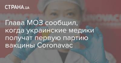 Максим Степанов - Глава МОЗ сообщил, когда украинские медики получат первую партию вакцины Coronavac - strana.ua - Украина