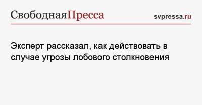 Егор Васильев - Эксперт рассказал, как действовать в случае угрозы лобового столкновения - svpressa.ru