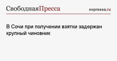 В Сочи при получении взятки задержан крупный чиновник - svpressa.ru - Сочи - Краснодарский край - респ. Алания - Омск