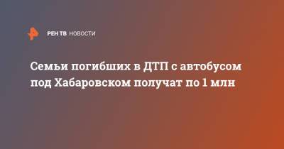 Михаил Дегтярев - Семьи погибших в ДТП с автобусом под Хабаровском получат по 1 млн - ren.tv - Хабаровский край - Хабаровск