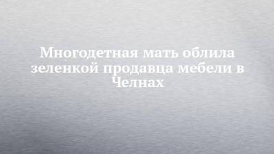 Агина Алтынбаева - Многодетная мать облила зеленкой продавца мебели в Челнах - chelny-izvest.ru - Зябнуть