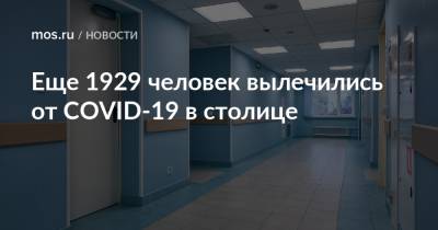 Еще 1929 человек вылечились от COVID-19 в столице - mos.ru - Москва